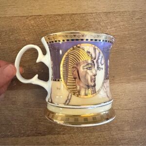 Vintage Egyptian Coffee Mug Fathi Mahmoud King Egypt Gilded Gold Cup